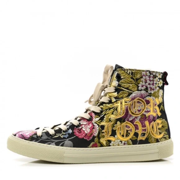 Gucci Blind for Love Floral Embroidered High Top Sneakers - Picture 4 of 16